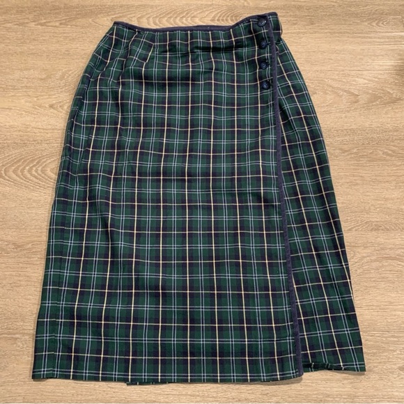Talbots Dresses & Skirts - Talbots Dark Green & Blue Tartan Plaid Skirt Size 14P